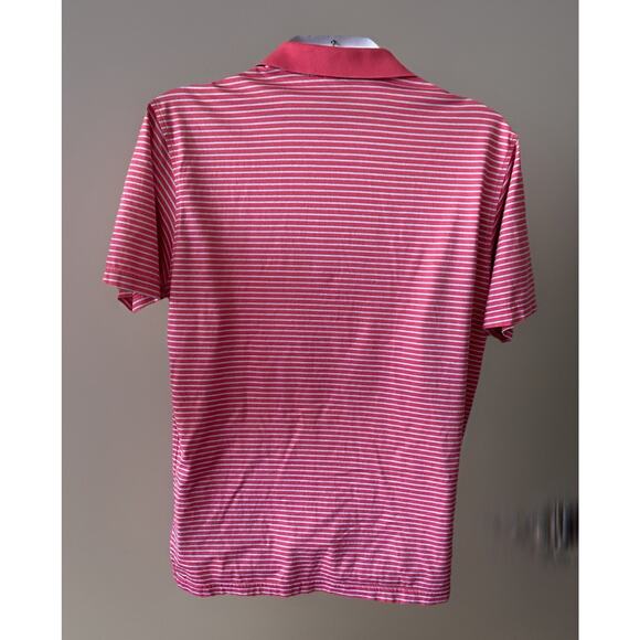 Peter Millar Cotton Polo Men’s L Pink Lavender Stripe Golf Shirt 48"ch Floridian - Picture 2 of 6
